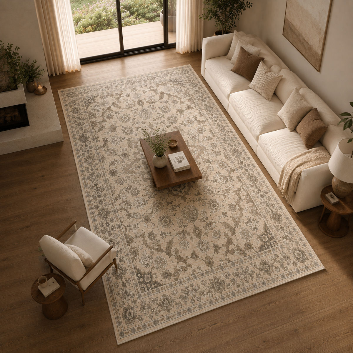Tapis fleur vintage