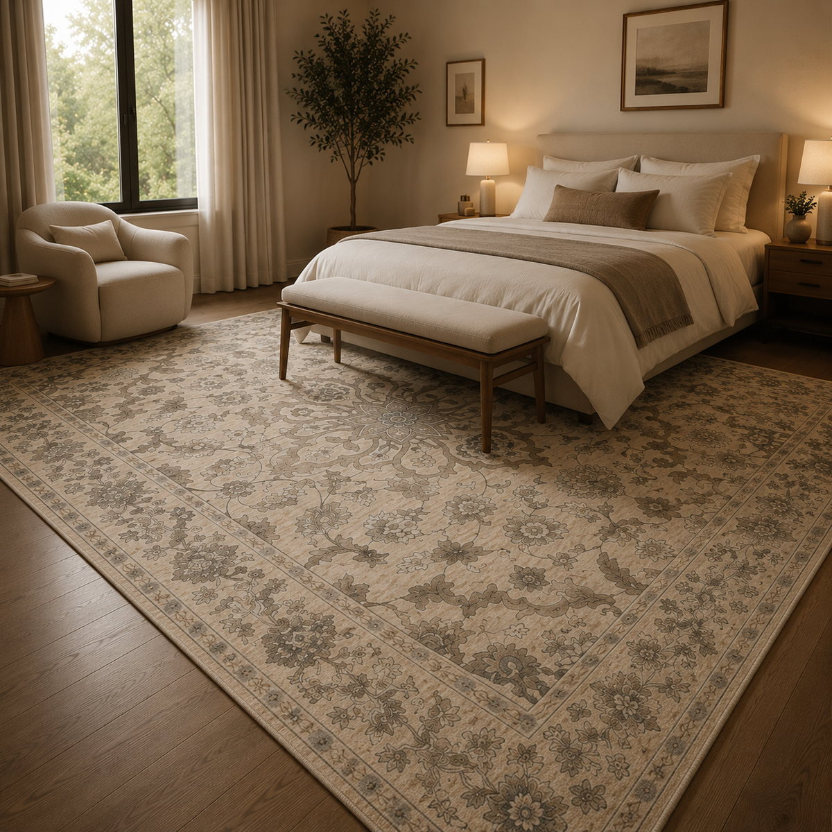 Tapis fleur vintage
