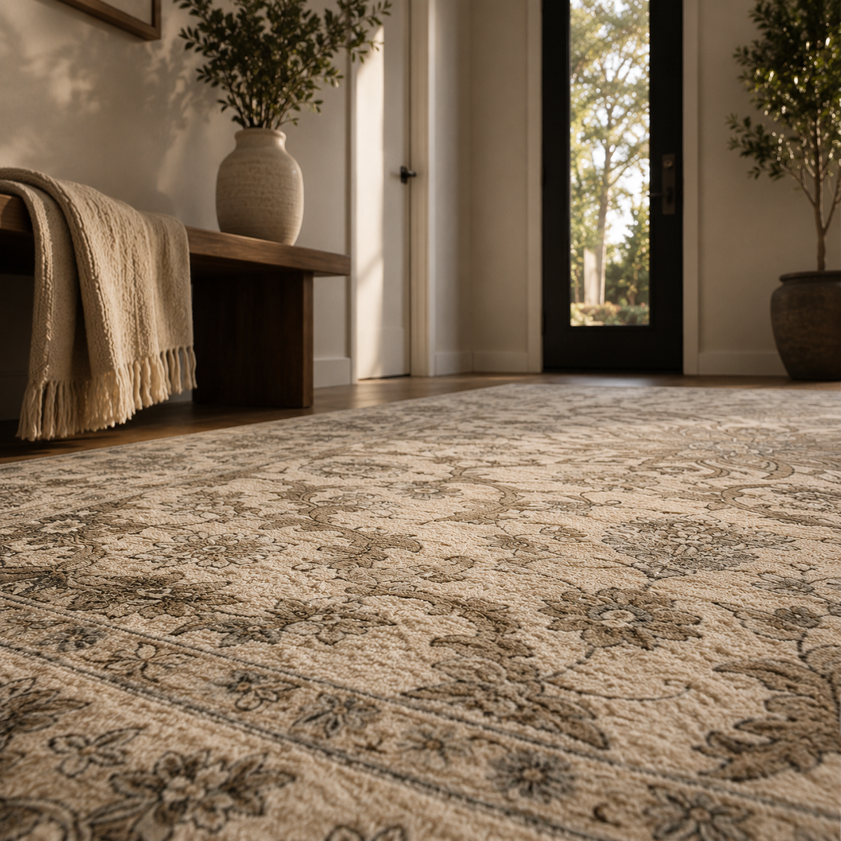 Tapis fleur vintage