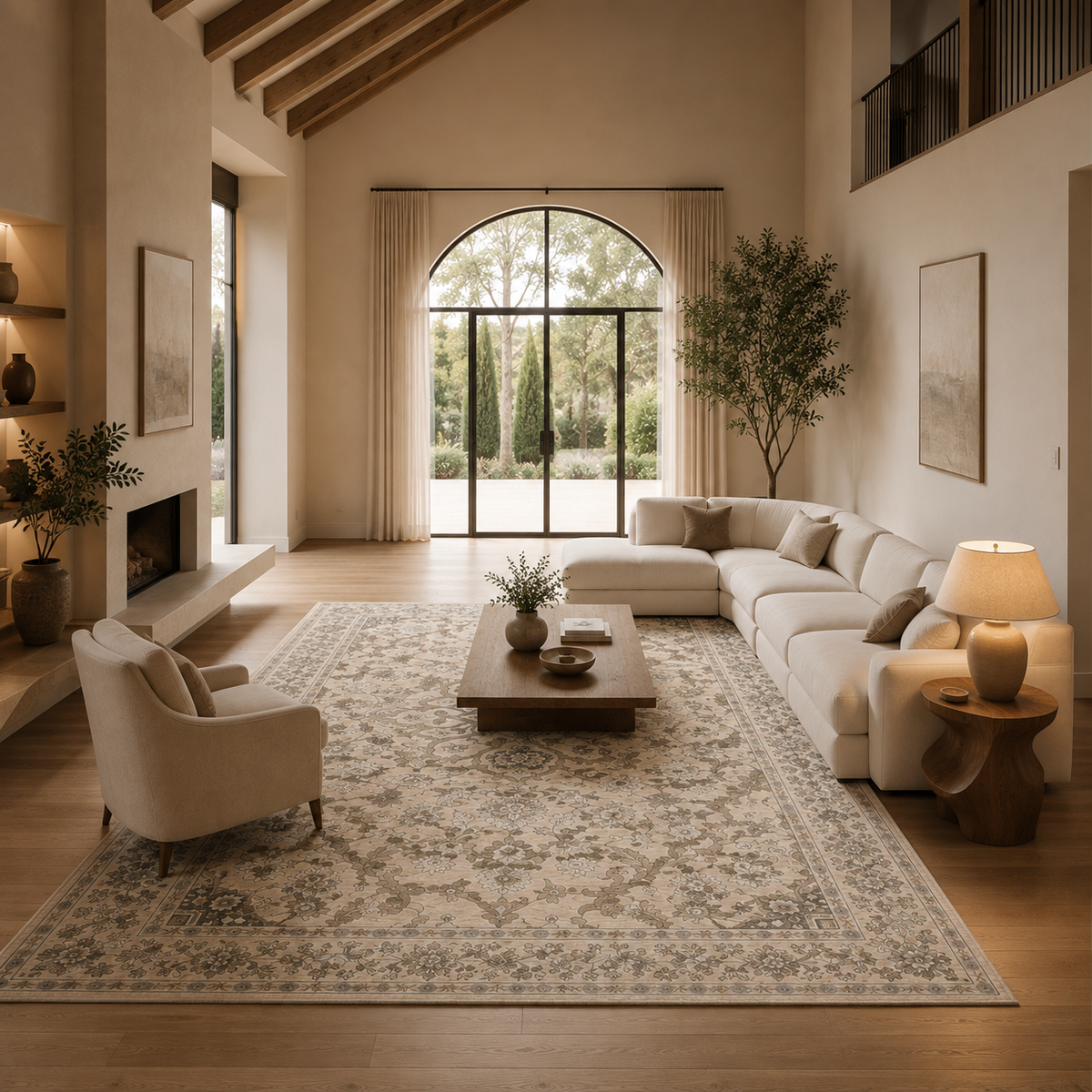 Tapis fleur vintage
