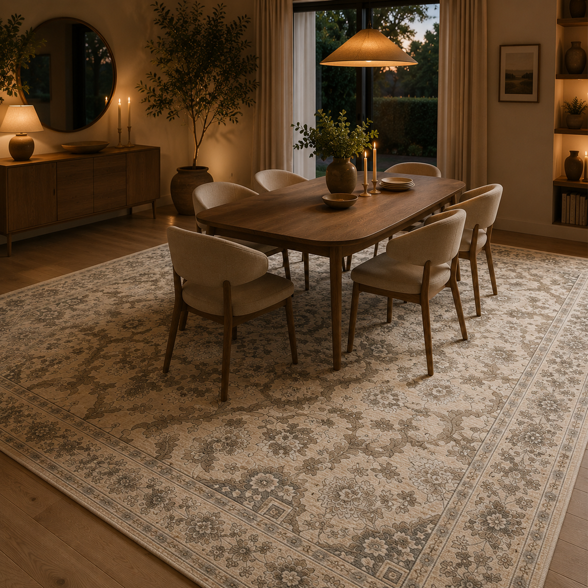 Tapis fleur vintage