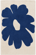 Tapis floral bleu