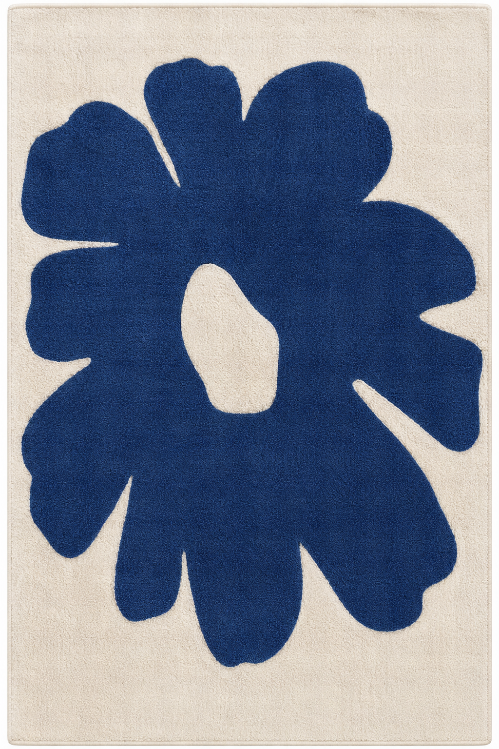 Tapis floral bleu