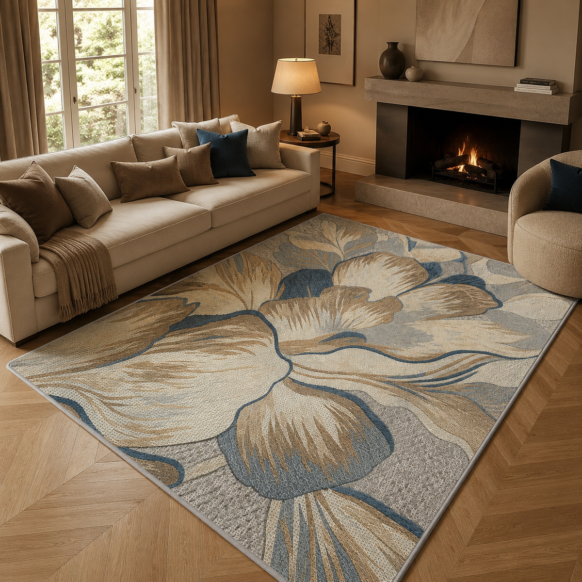 Tapis floral moderne