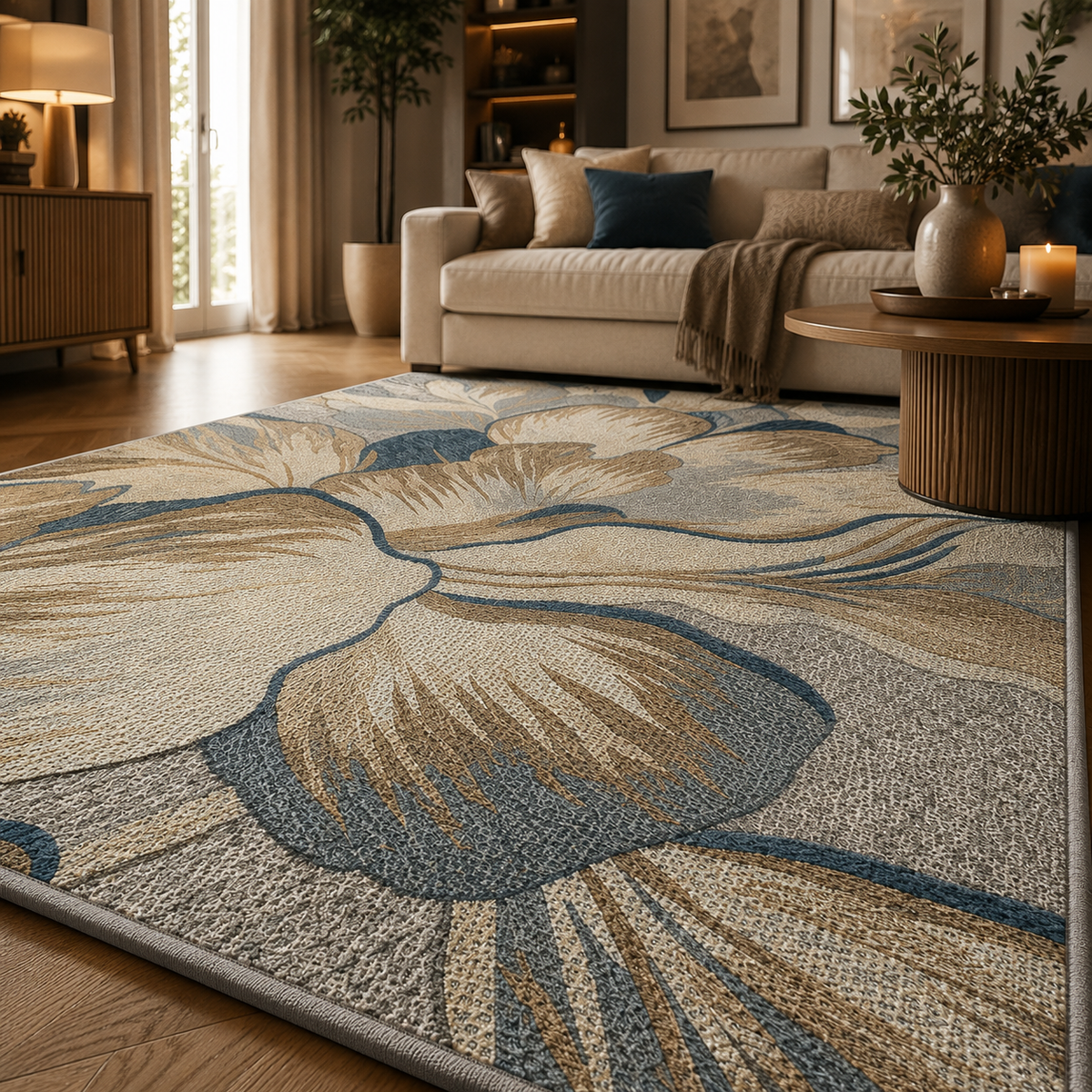 Tapis floral moderne