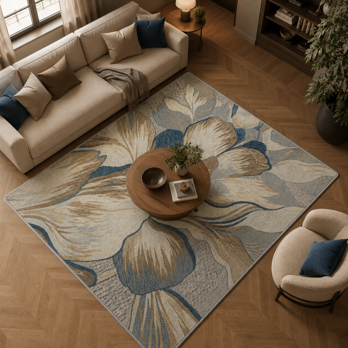 Tapis floral moderne