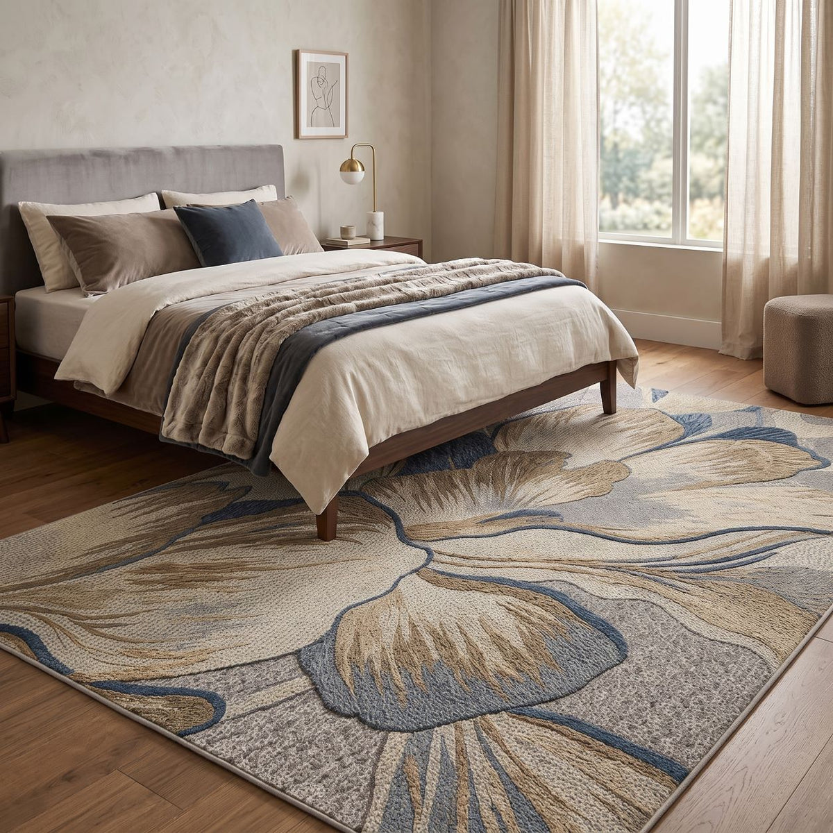 Tapis floral moderne