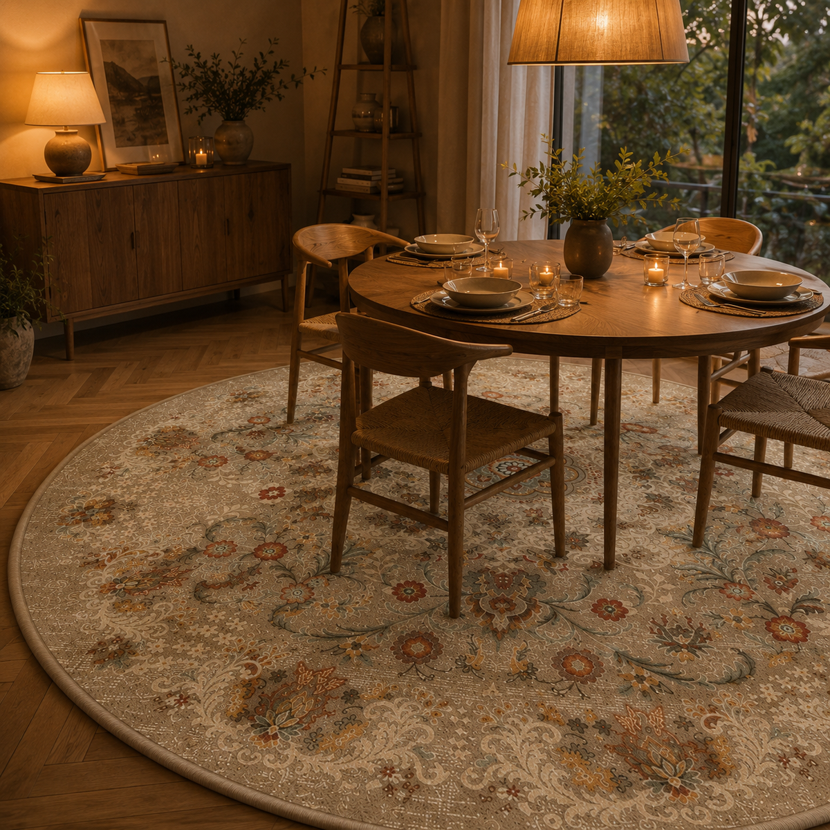 Tapis floral vintage