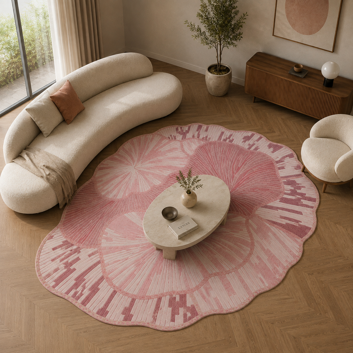 Tapis forme fleur
