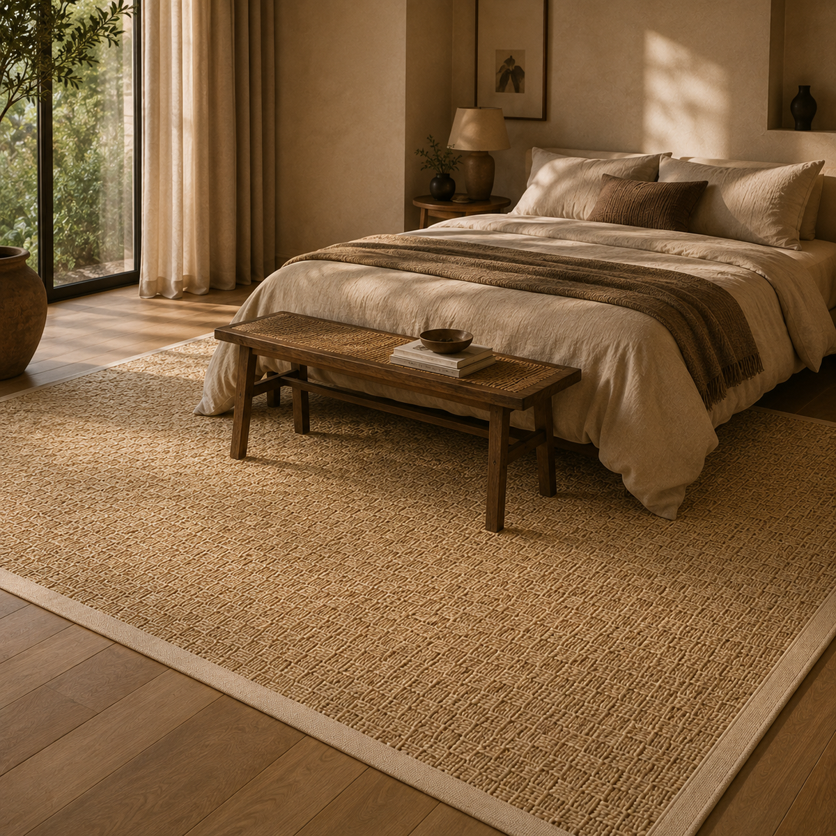 Tapis jonc de mer salon