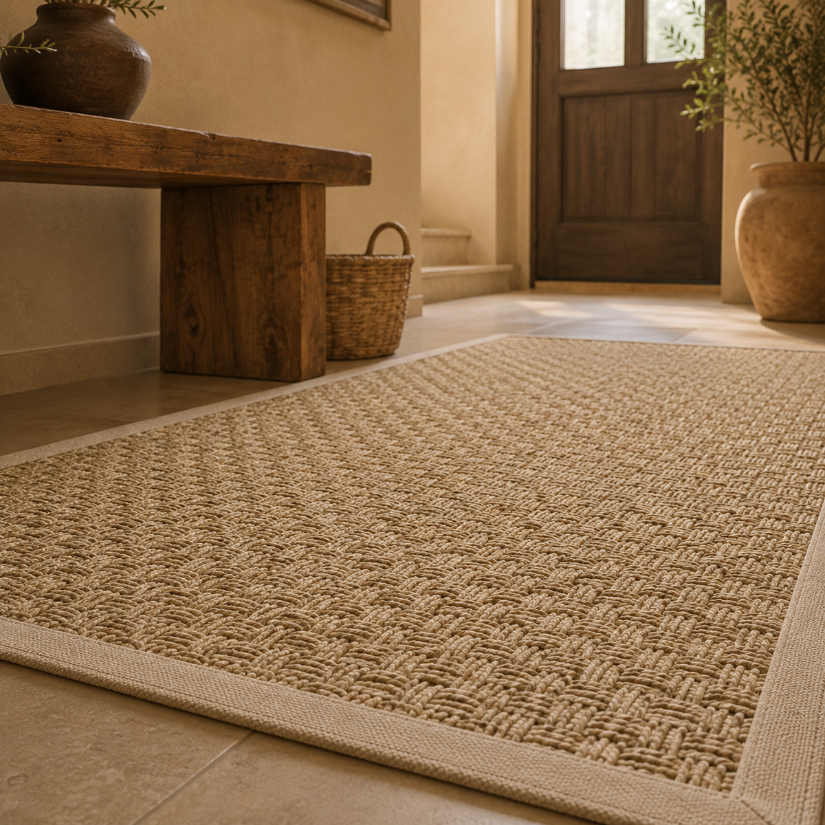 Tapis jonc de mer salon