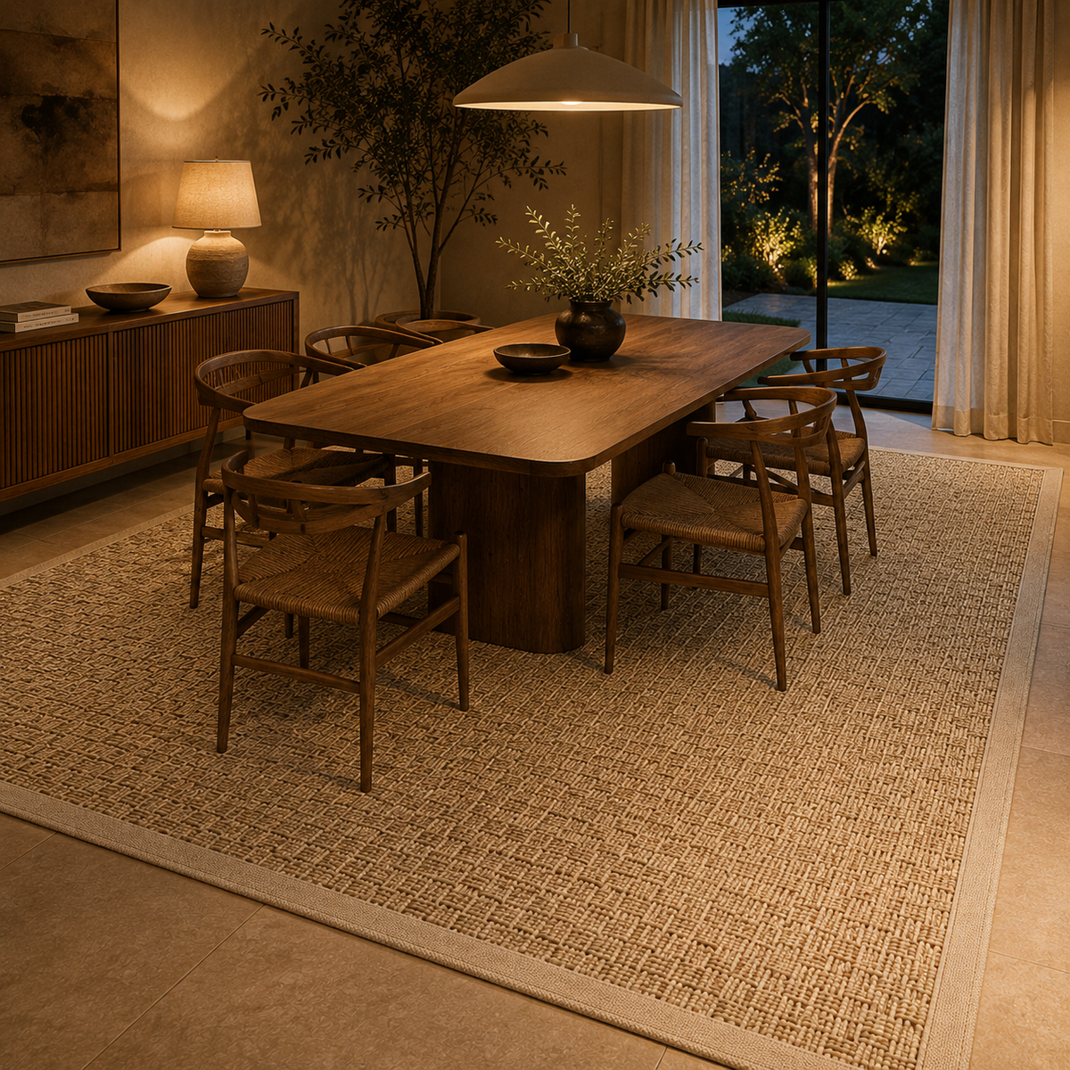 Tapis jonc de mer salon