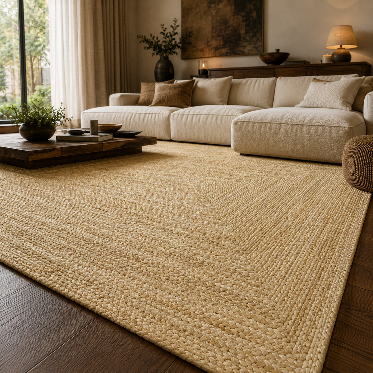 Tapis jute rectangulaire