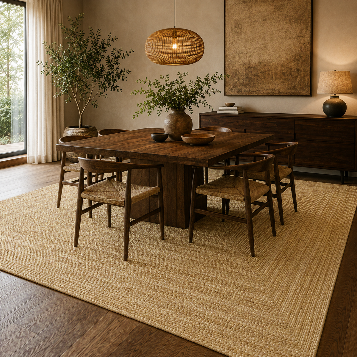 Tapis jute rectangulaire