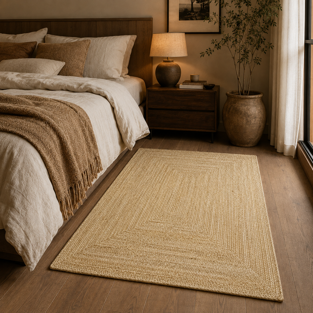 Tapis jute rectangulaire