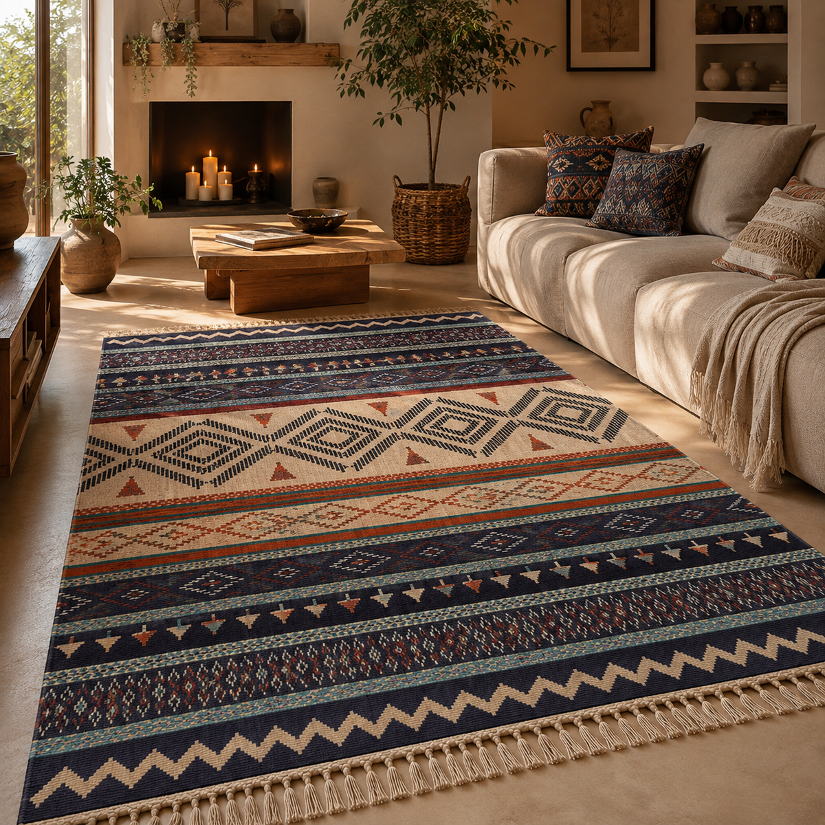 Tapis kilim multicolore