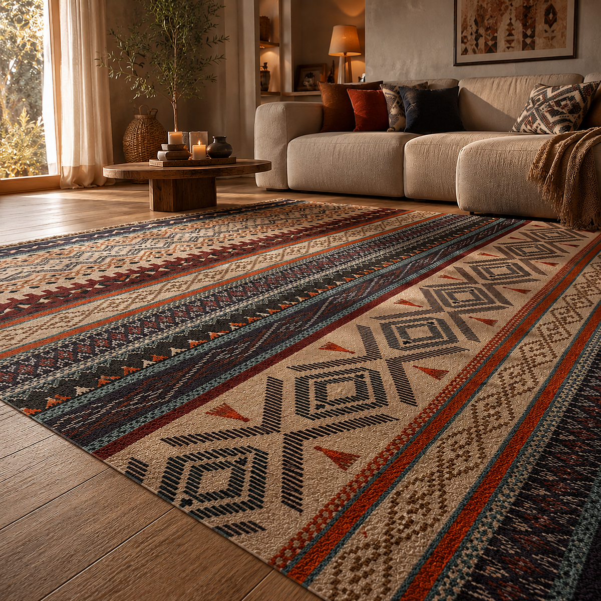 Tapis kilim multicolore