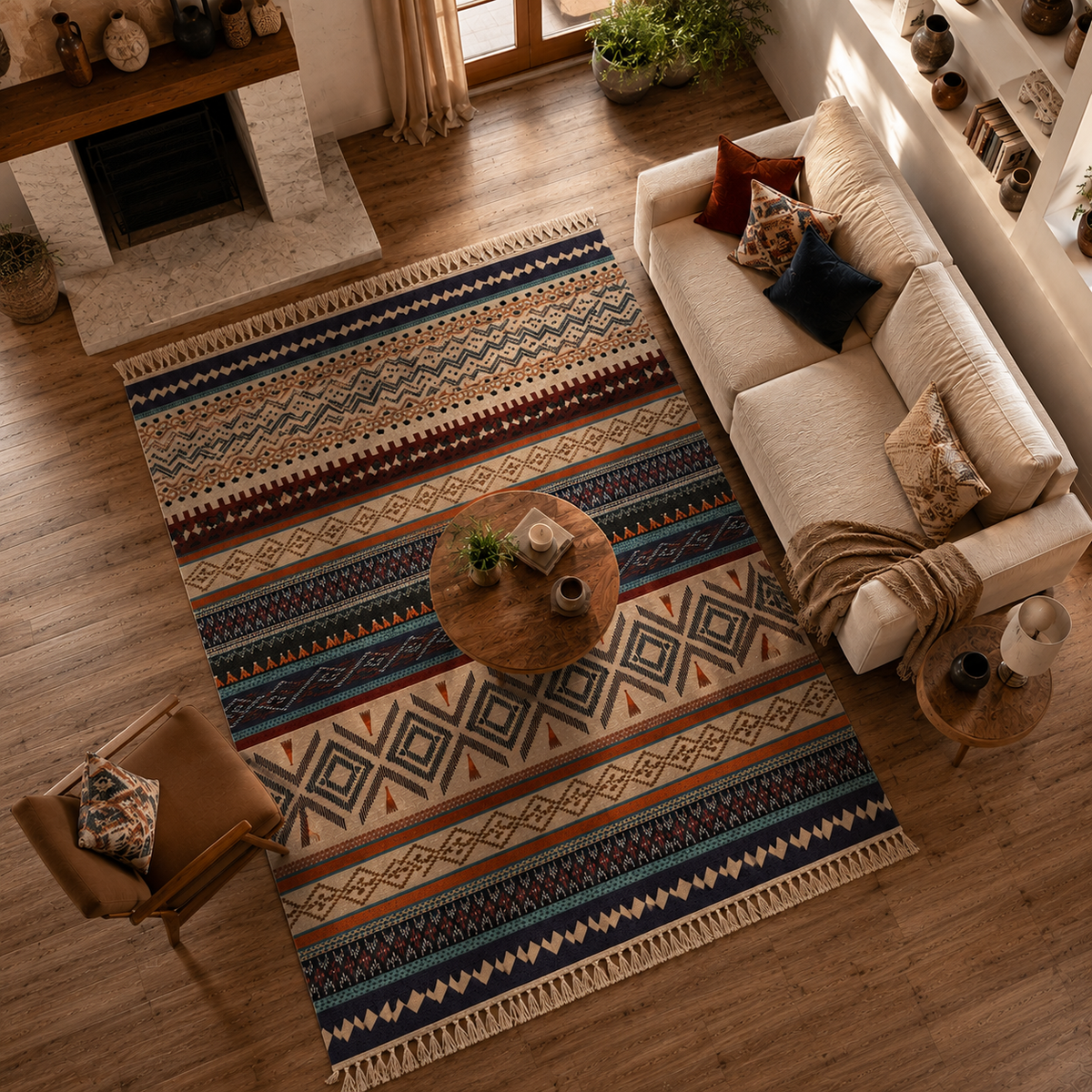 Tapis kilim multicolore