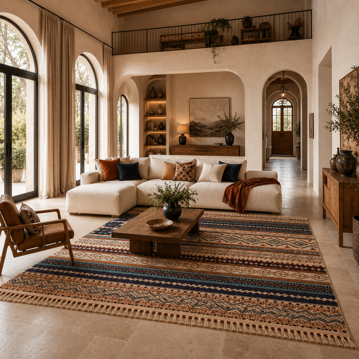 Tapis kilim multicolore