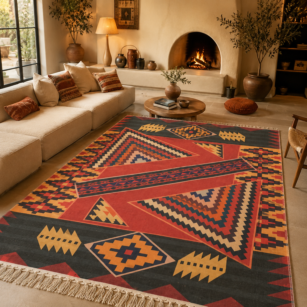 Tapis kilim rouge