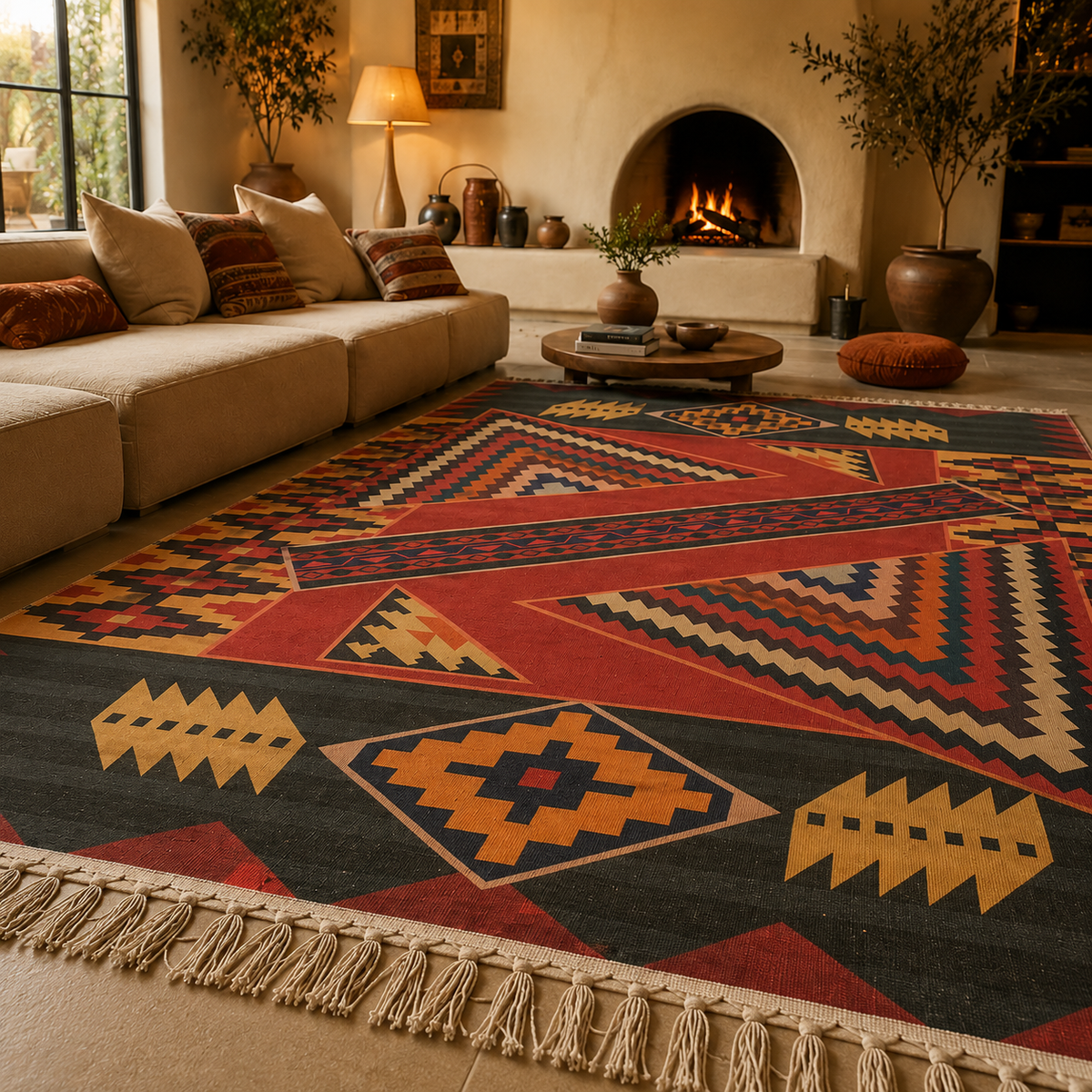 Tapis kilim rouge