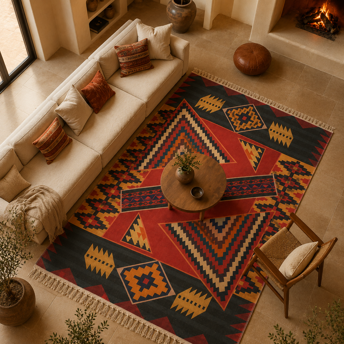 Tapis kilim rouge