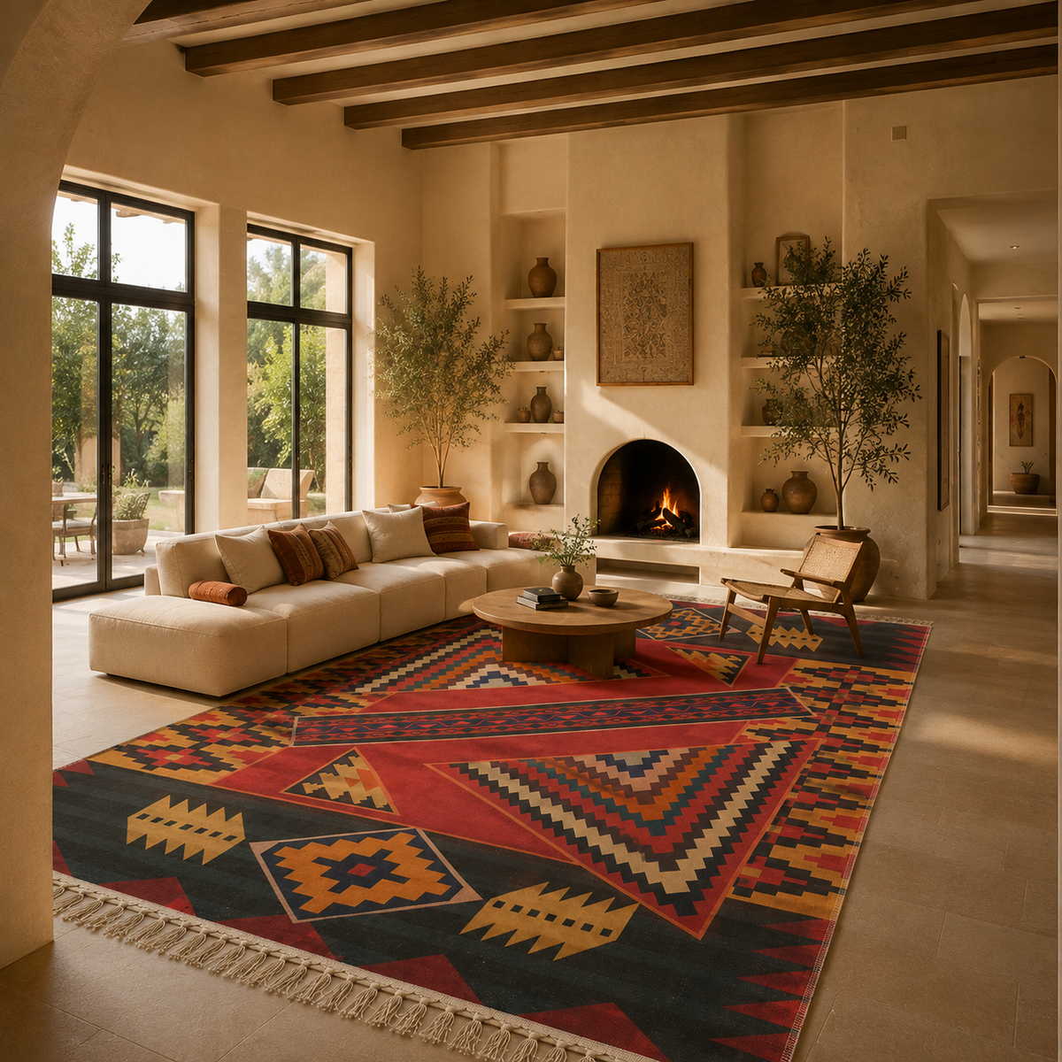Tapis kilim rouge