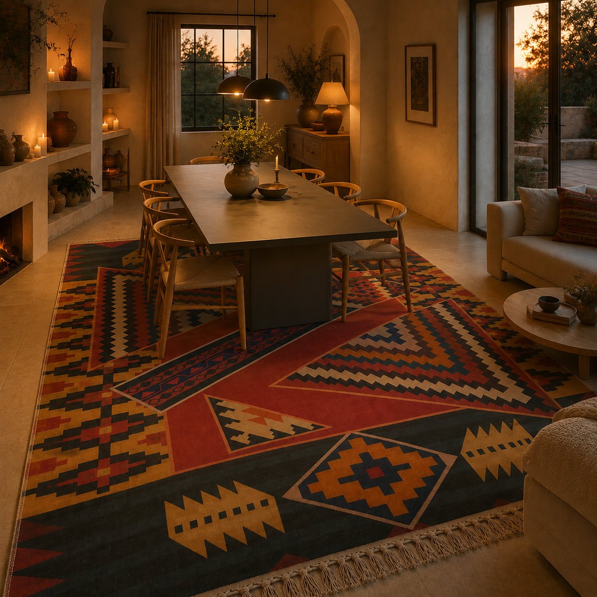 Tapis kilim rouge