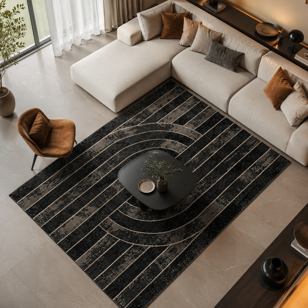 Tapis noir design