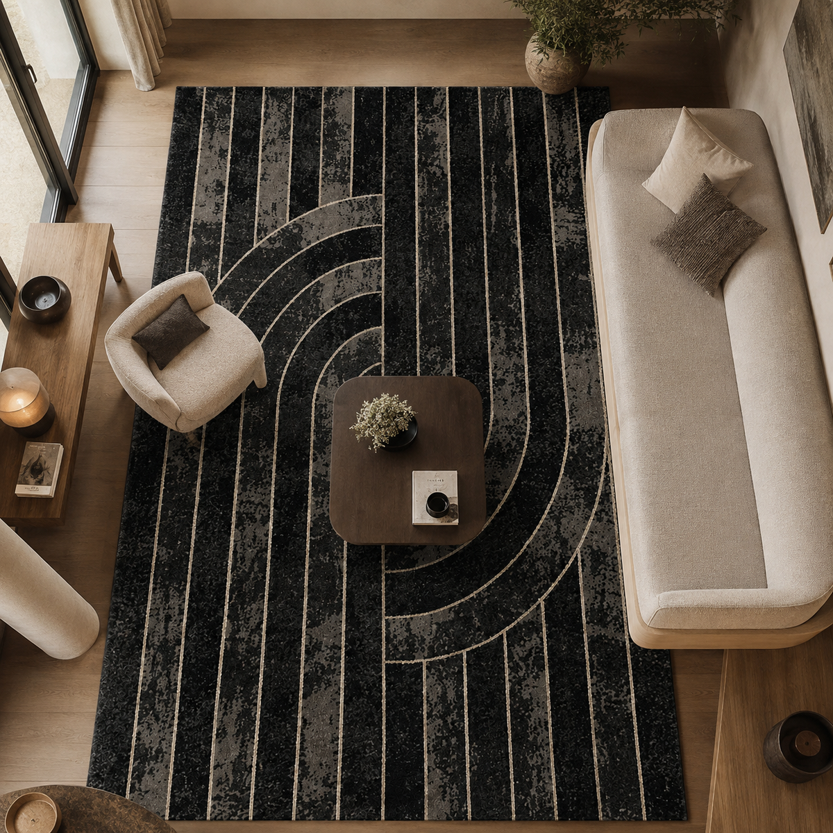 Tapis noir design