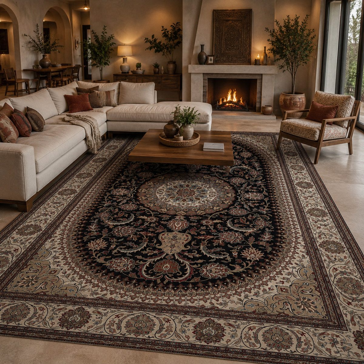 Tapis oriental beige