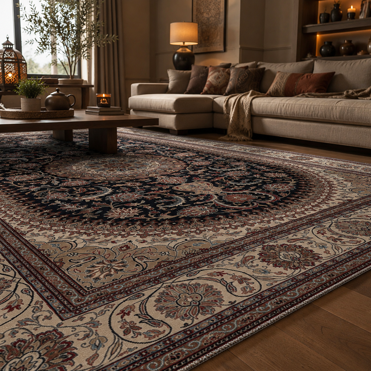 Tapis oriental beige
