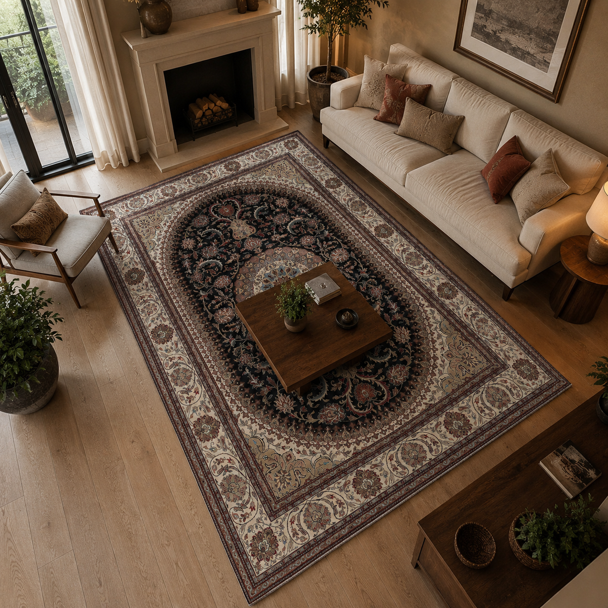 Tapis oriental beige