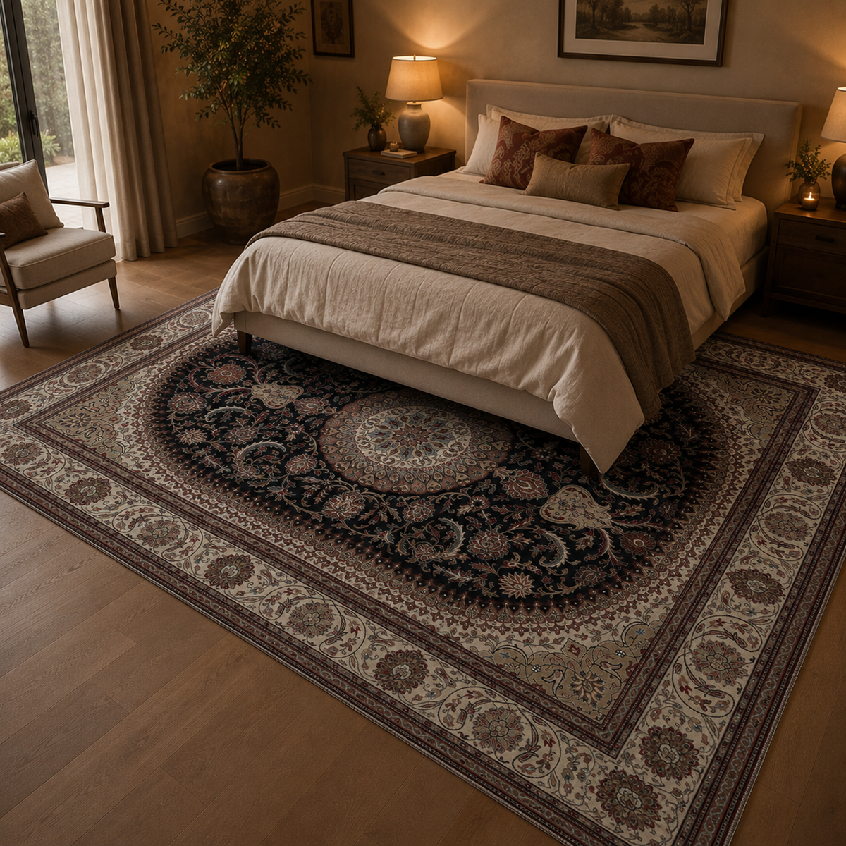 Tapis oriental beige