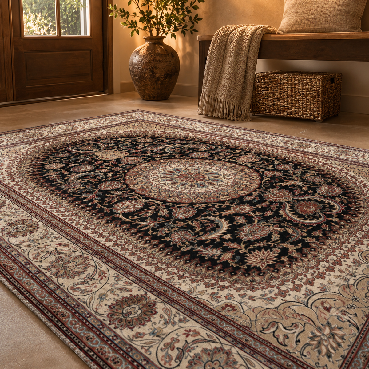 Tapis oriental beige
