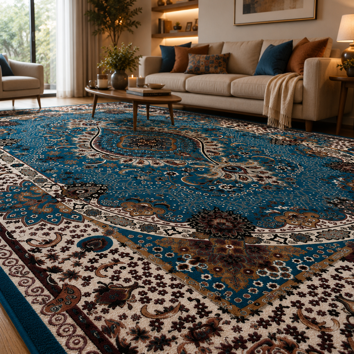 Tapis oriental bleu