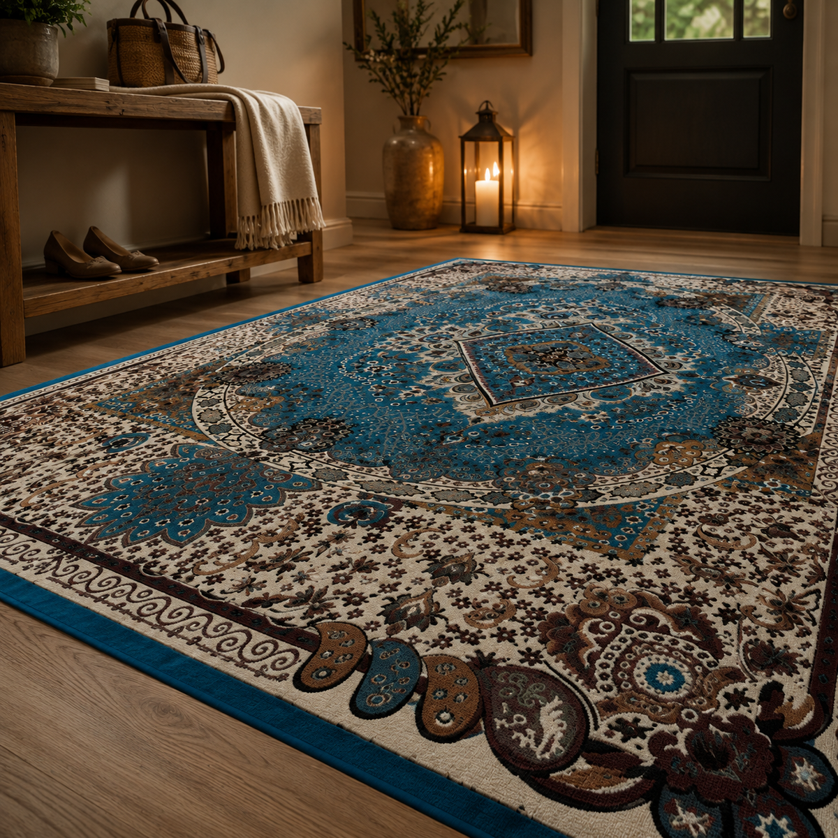 Tapis oriental bleu
