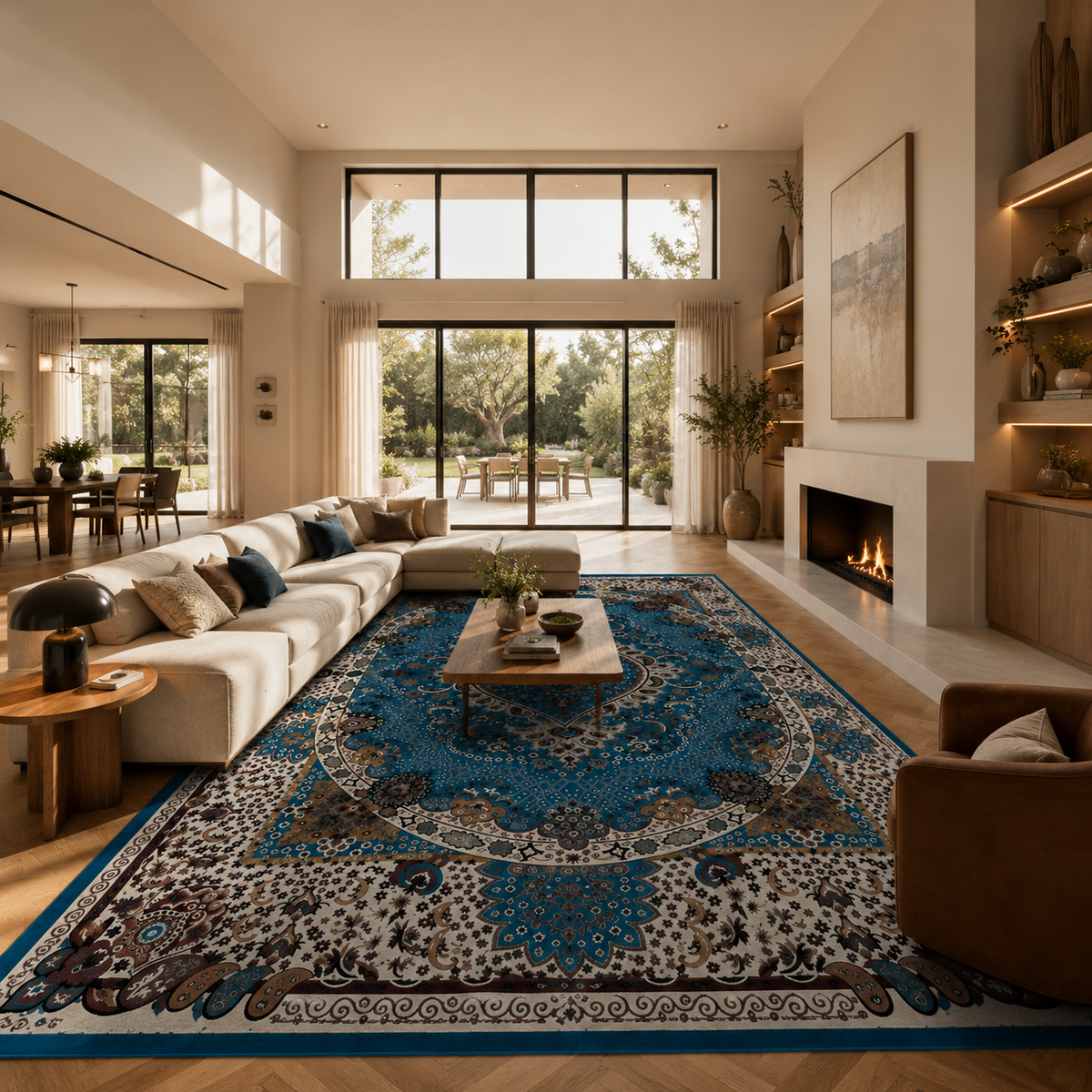 Tapis oriental bleu