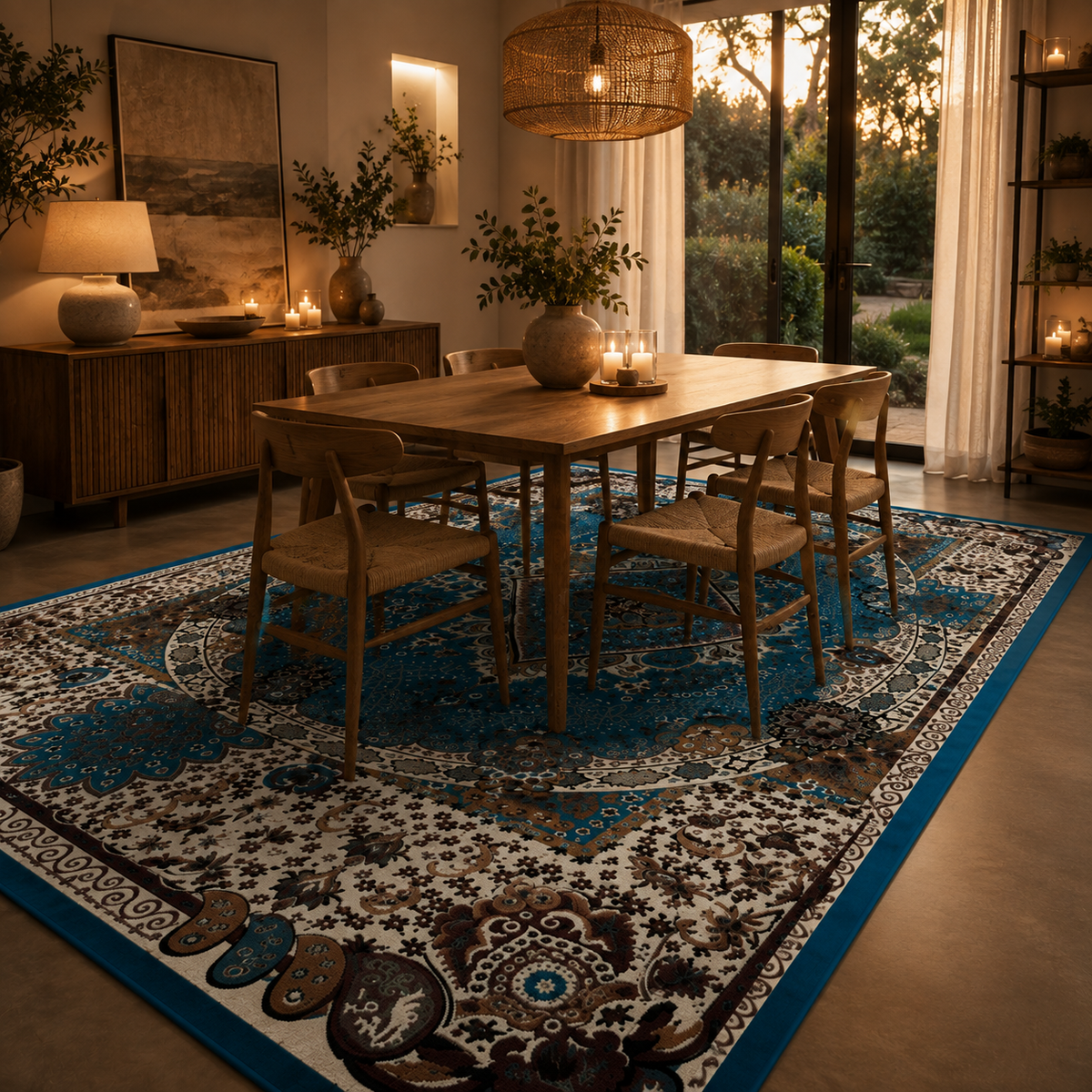 Tapis oriental bleu