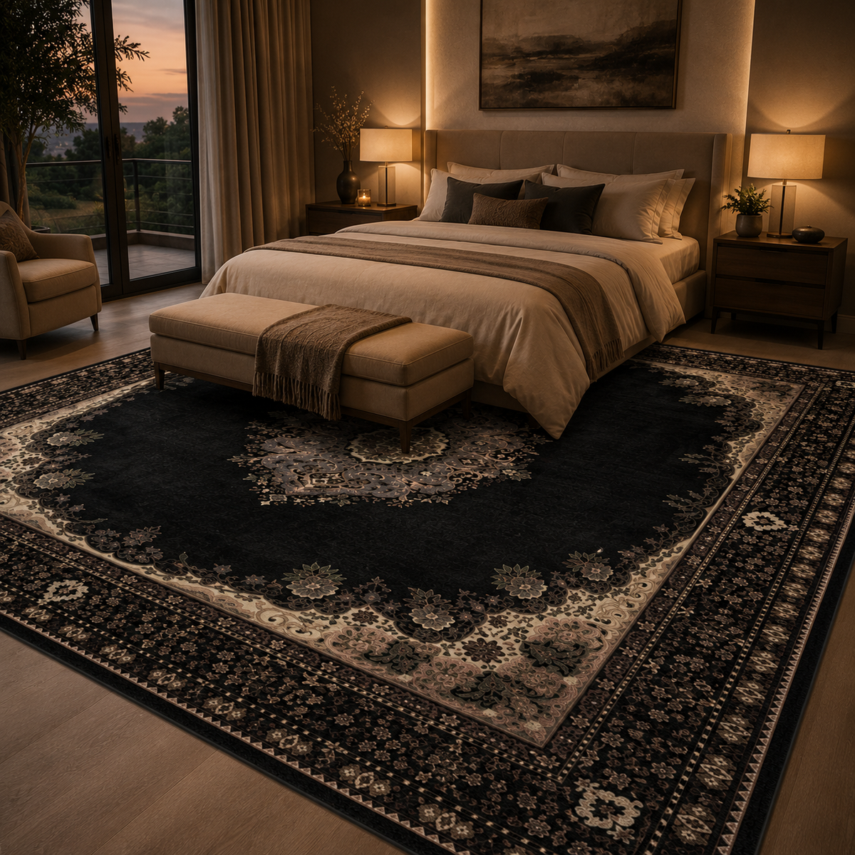 Tapis oriental noir