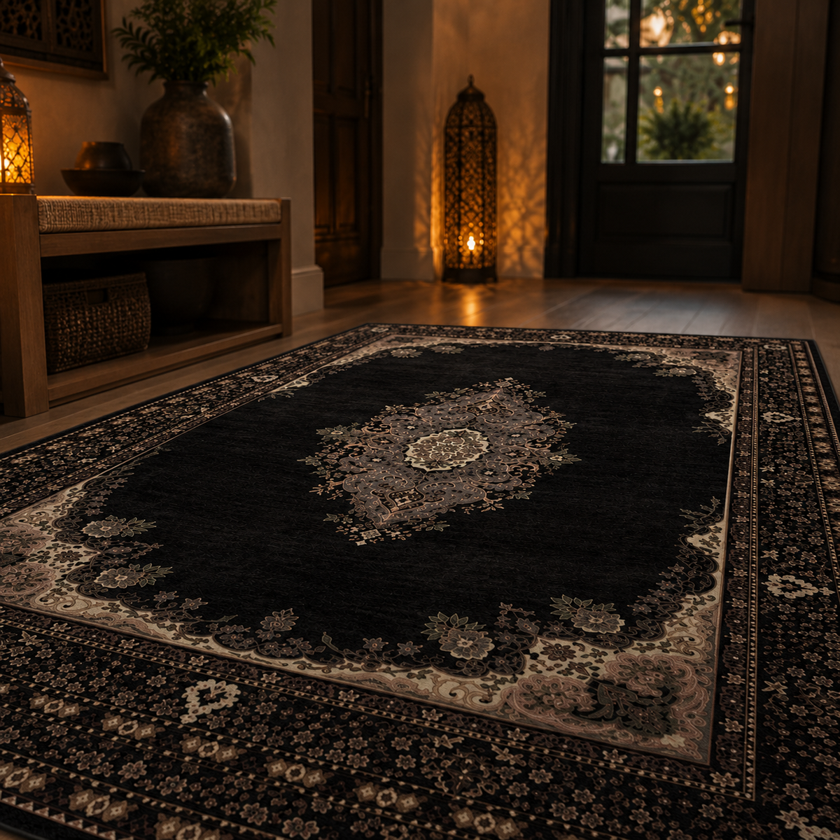 Tapis oriental noir
