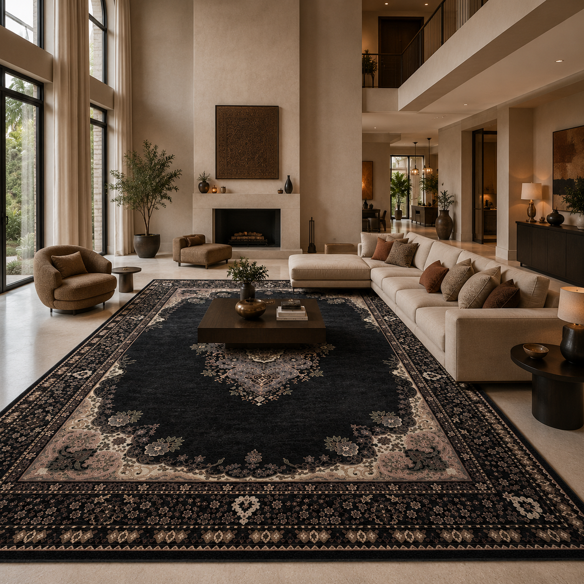 Tapis oriental noir