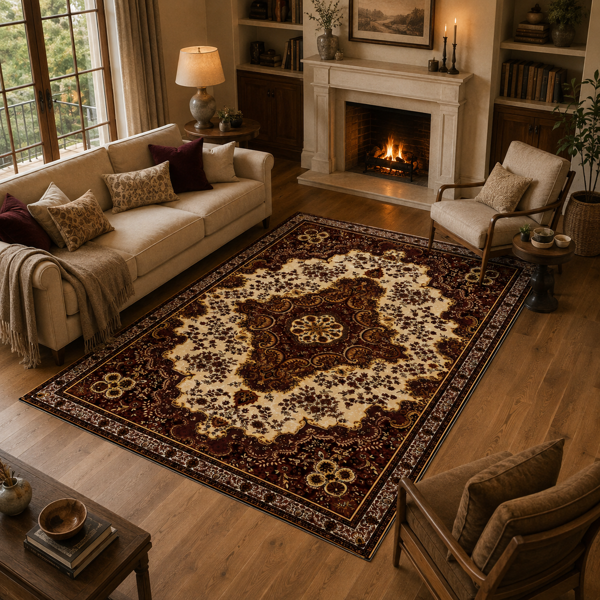 Tapis oriental rouge