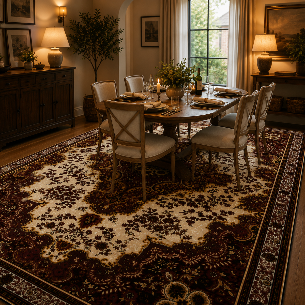 Tapis oriental rouge