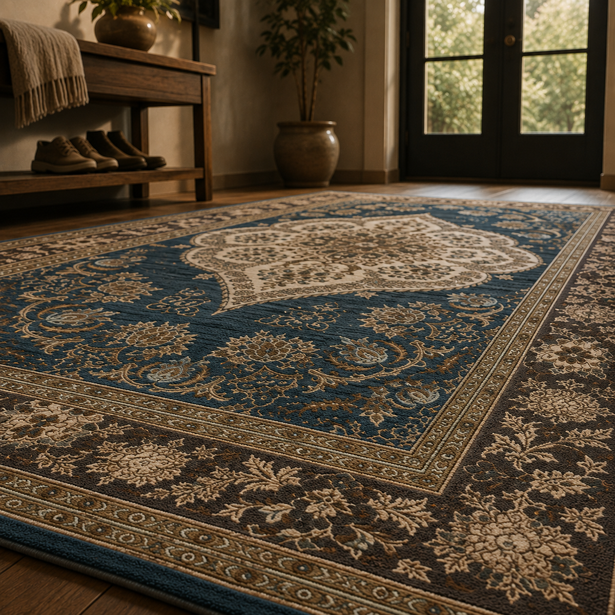 Tapis orient bleu