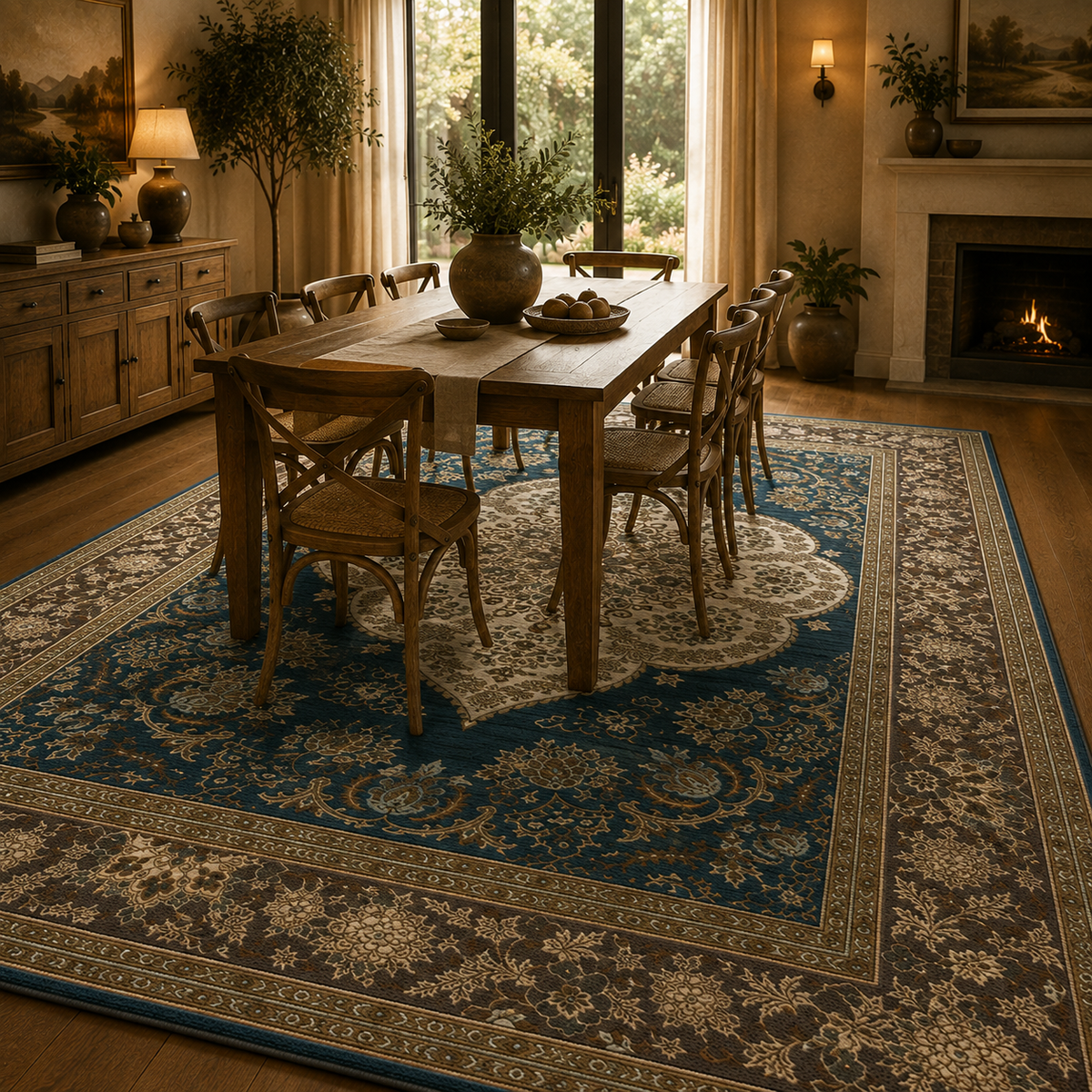 Tapis orient bleu