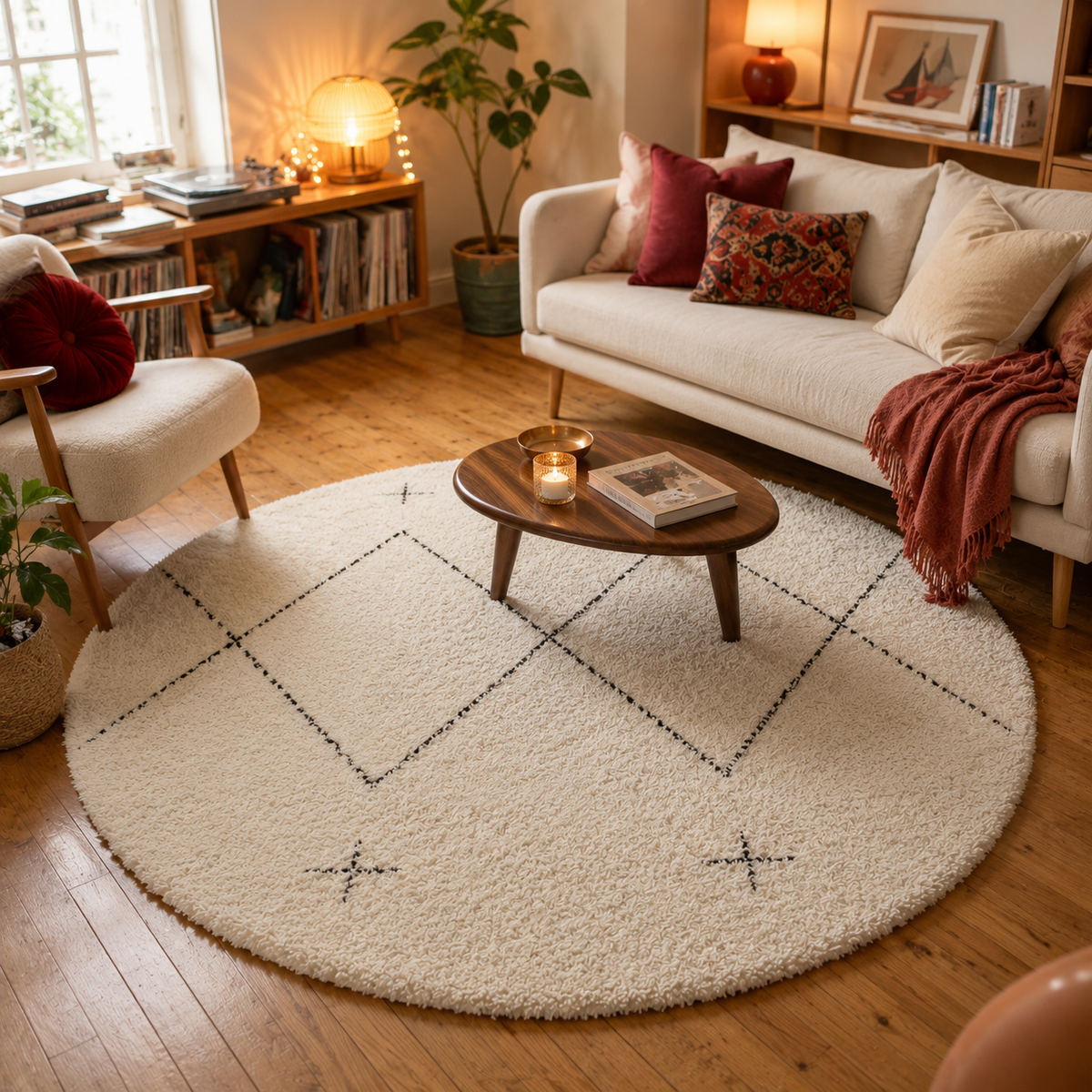 Tapis rond berbère