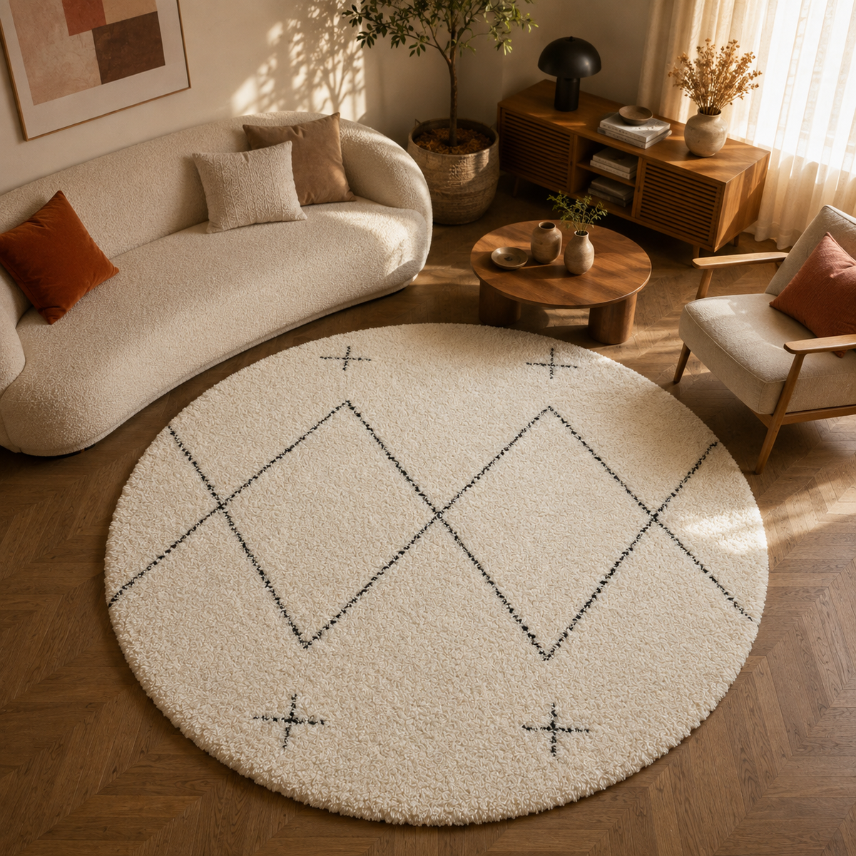 Tapis rond berbère