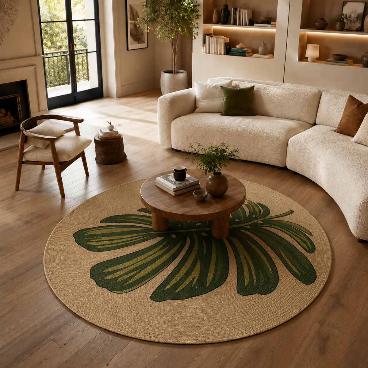 Tapis rond jute