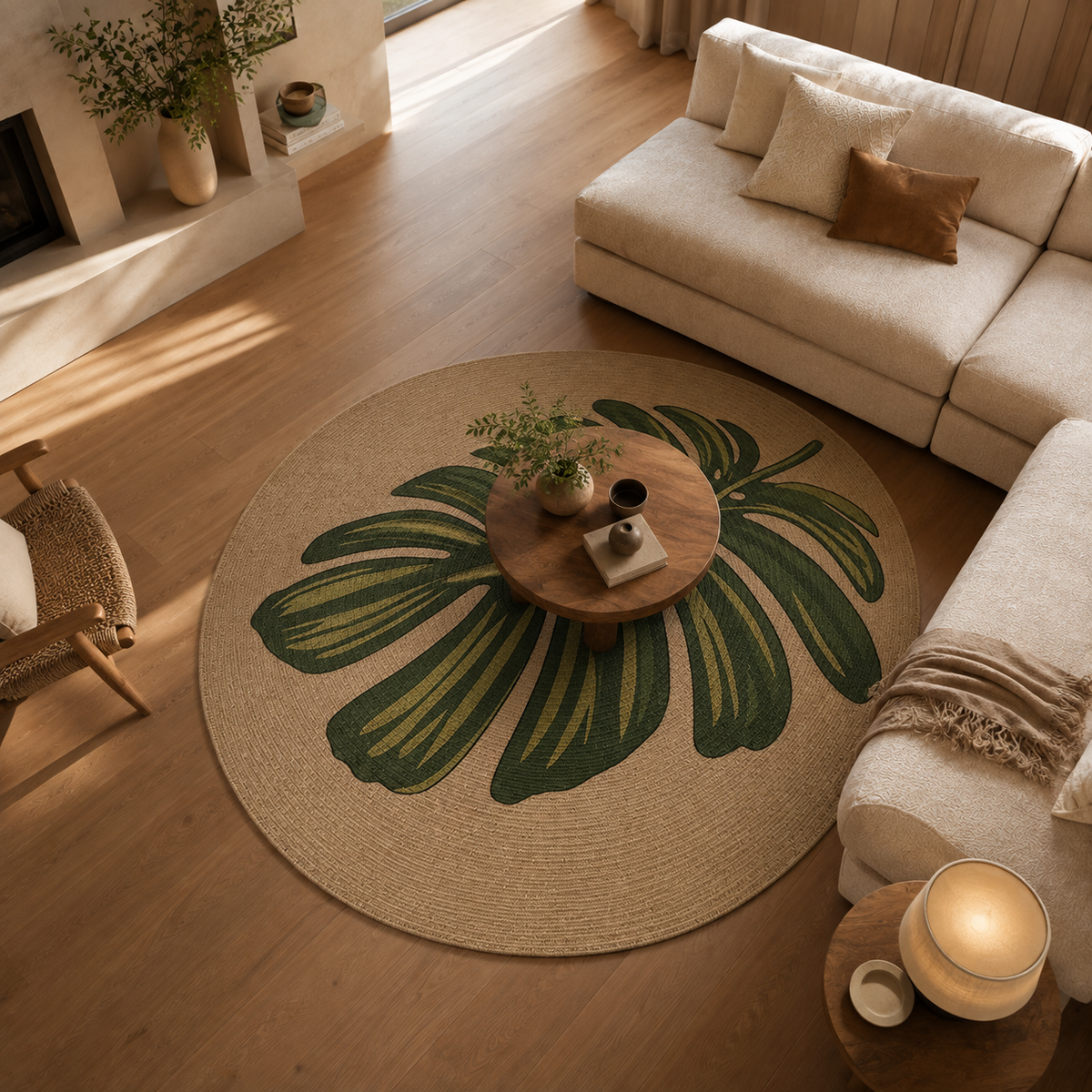 Tapis rond jute